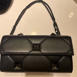 Valentino roman stud shoulder and crossbody wallet on a chain handbag